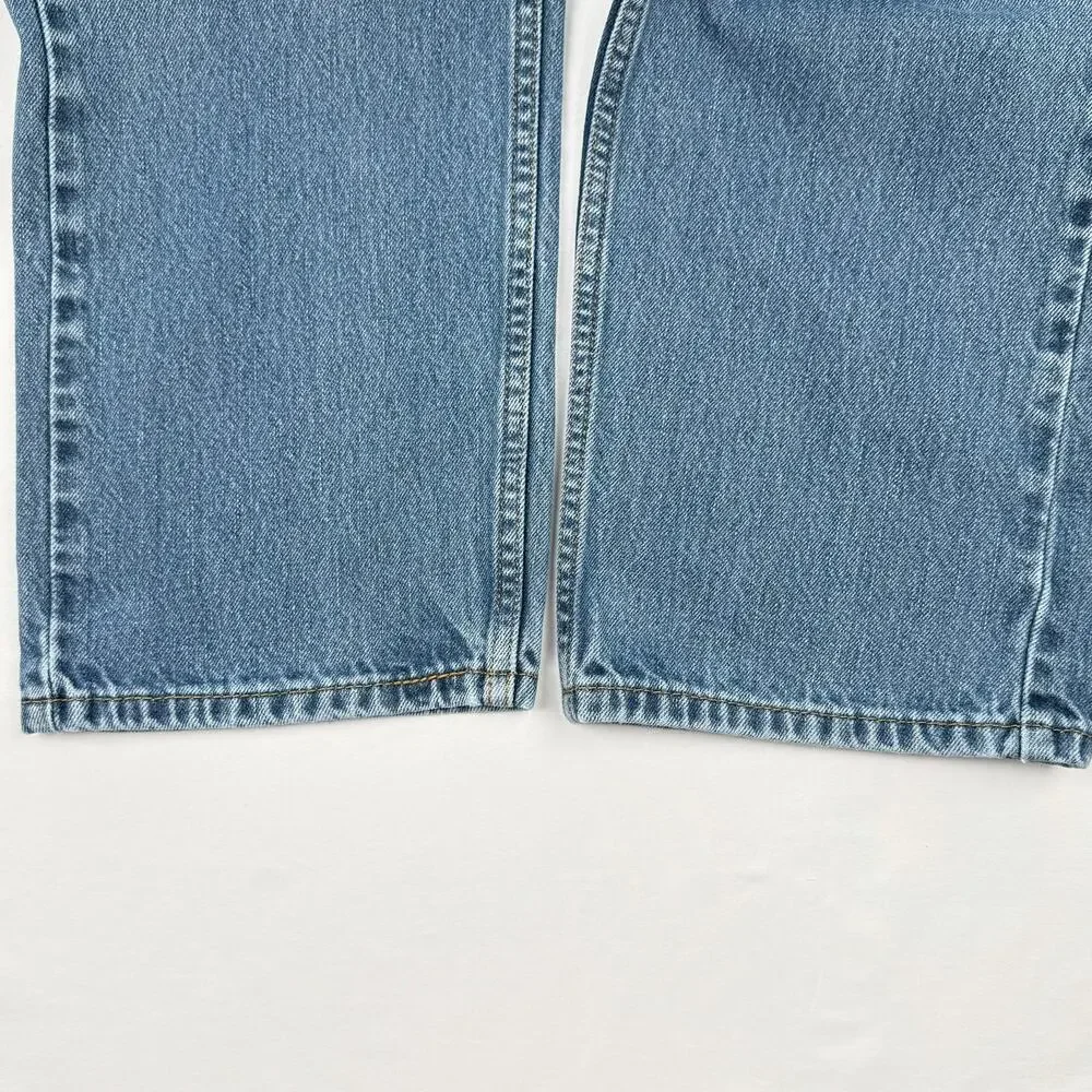 Levi's 505 Straight Leg Jeans 36 x 30 Medium Wash Blue Cotton Denim 90s Vibes